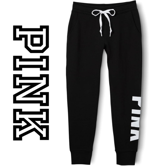 Victoria's Secret Pink- Fleece Lounge Jogger - Small - Black - Picture 4 of 4